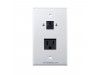 Placa Tapa RJ45 Cat6 + Contacto Eléctrico Aterrizado en ABS